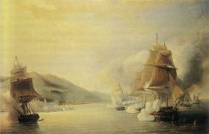 Léon Morel-Fatio, "Attaque d'Alger par mer, 3 juillet 1830"
