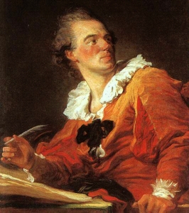 Jean-Honoré Fragonard, L'Inspiration, longtemps considéré un autoportrait. ca. 1769. Musée du Louvre. Source : Joconde