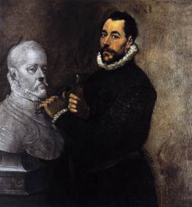 El Greco, Portrait supposé de Pompeo Leoni, huile sur toile, 94x87 cms., collection privée. Source